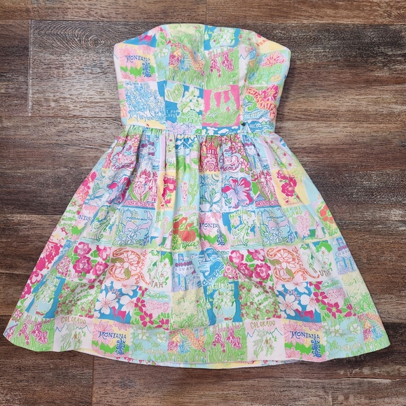 Floral Strapless Dress - Picture 9 of 15
